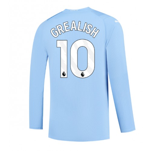 Pánský Fotbalový dres Manchester City Jack Grealish #10 2023-24 Domácí Dlouhý Rukáv
